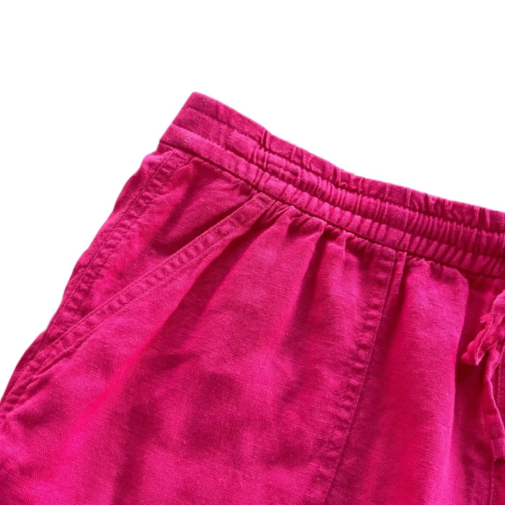 J.Crew Women’s Sm. Pink Linen Blend Drawstring Shorts Nautical Beach Girly AX922